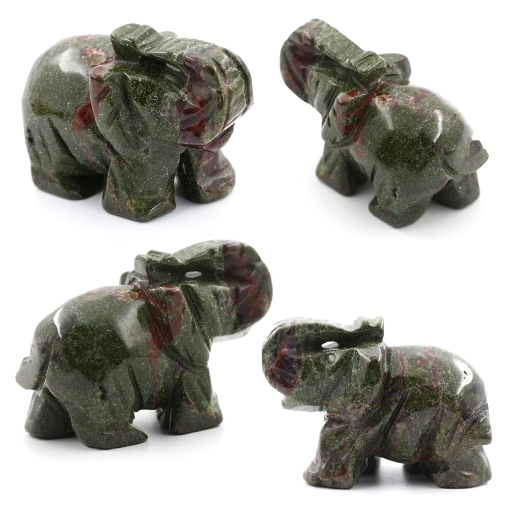 Ouubuuy Elephant pocket guardian figurine highlighting natural stone texture and energy