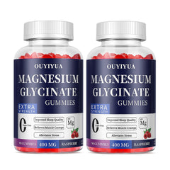 OUYIYUA Magnesium Glycinate Gummies bottle front, sugar-free formula, supports sleep