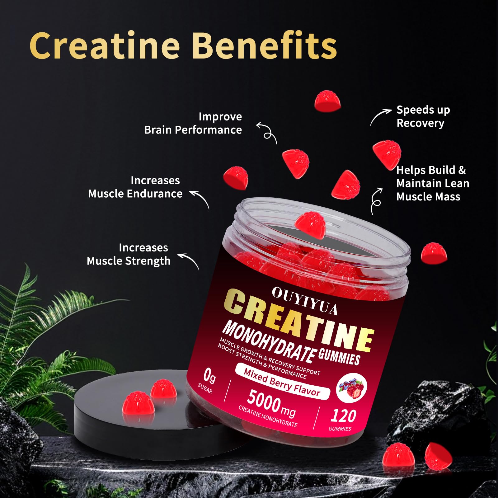 Bright mixed berry OUYIYUA gummies with juicy flavor and aroma