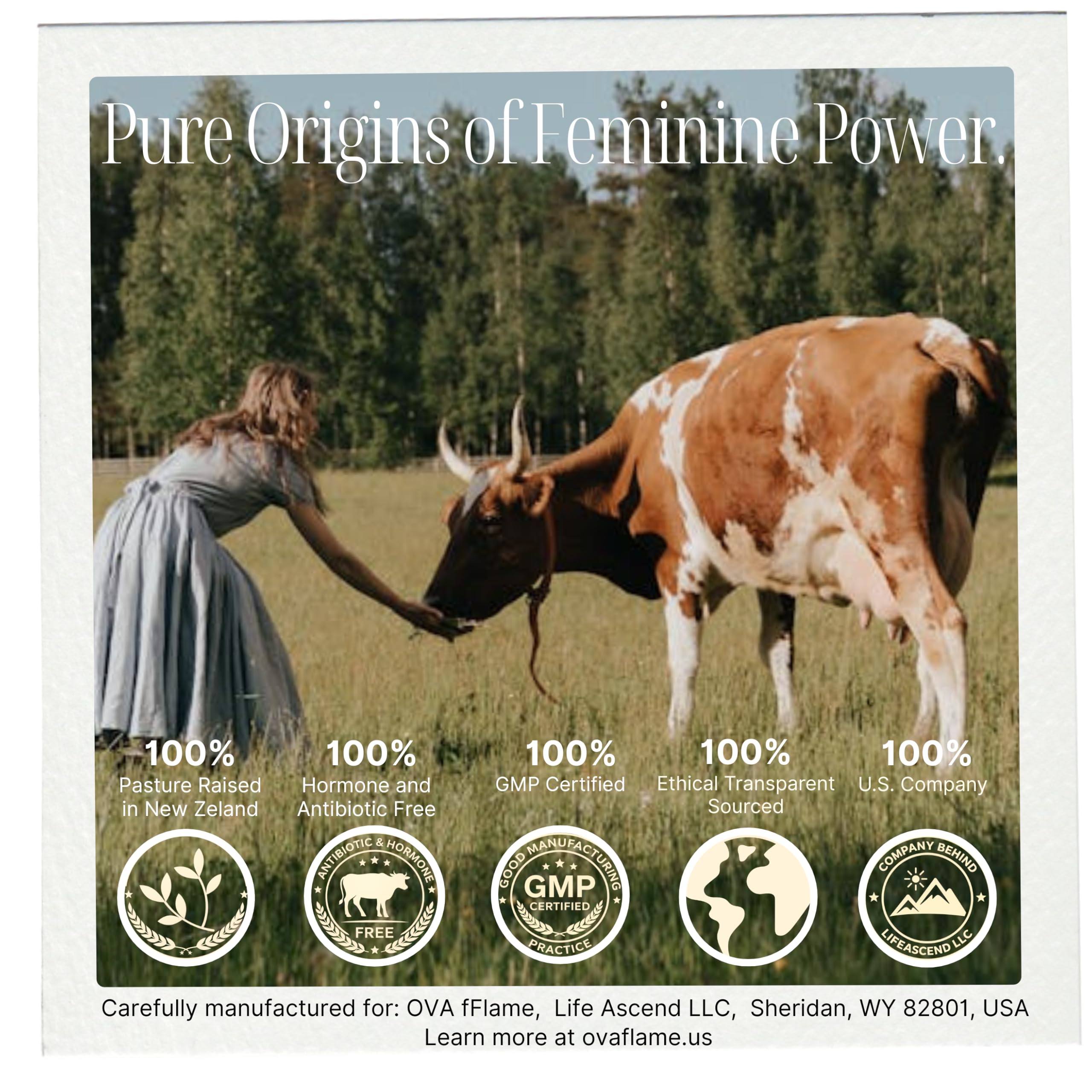 OVA Flame Beyond Beef Organs placenta and bone marrow blend capsules