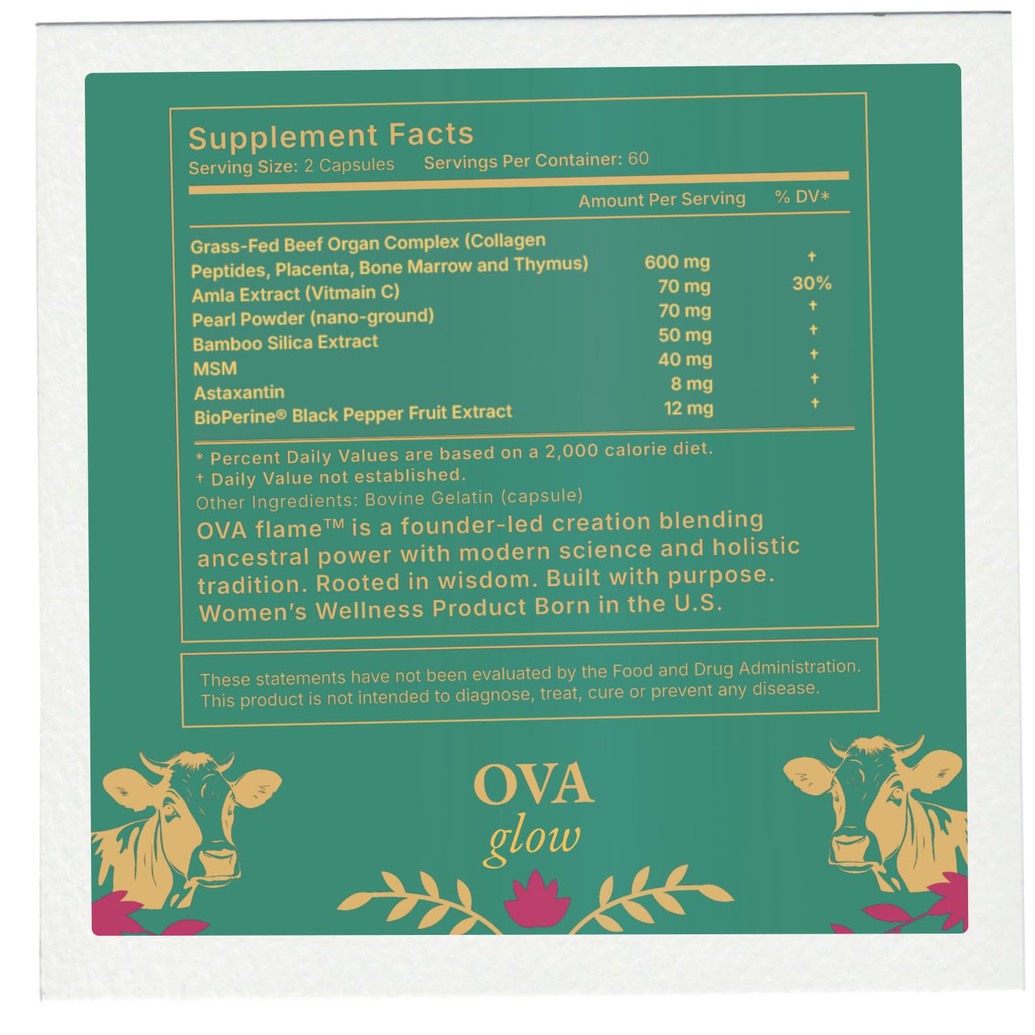OVA Flame Beyond Beef Organs on a clean counter for ritual-grade wellness