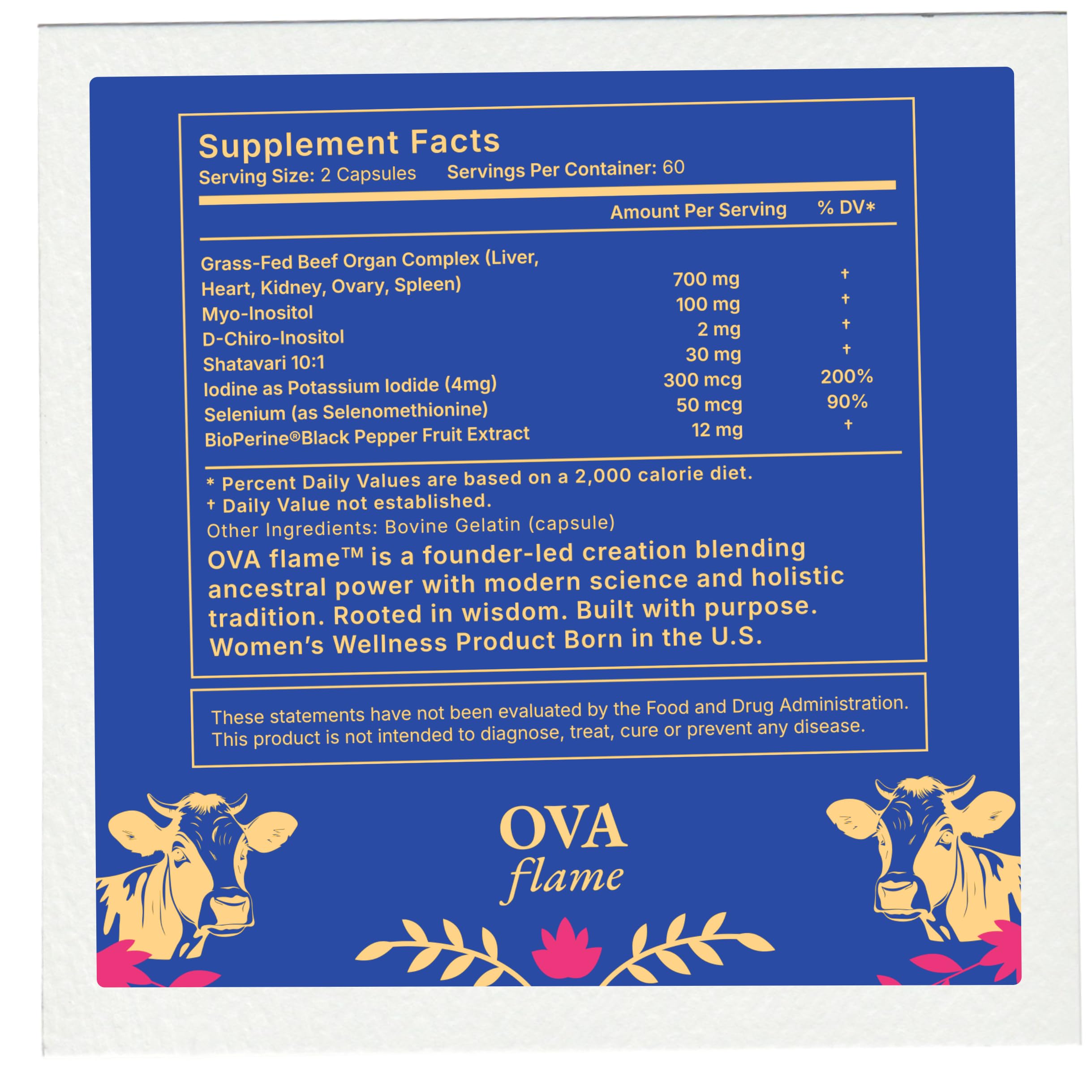 OVA Flame pasture-raised cattle image illustrating ethical sourcing.