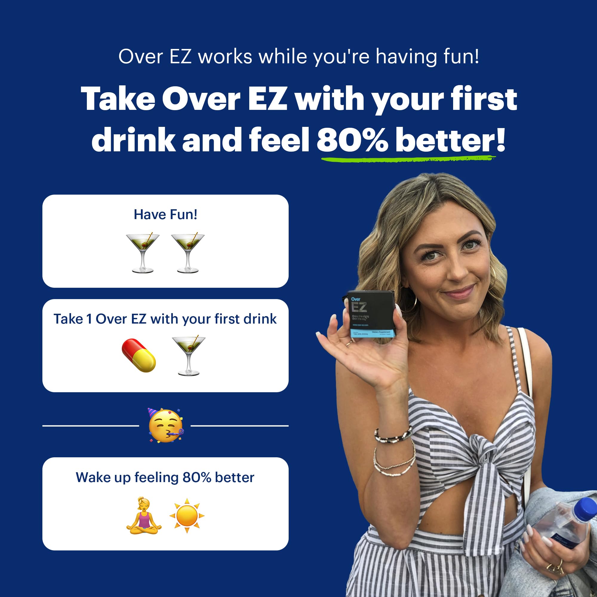 OVER EZ pill with time-release core supports steady nutrient delivery after drinking