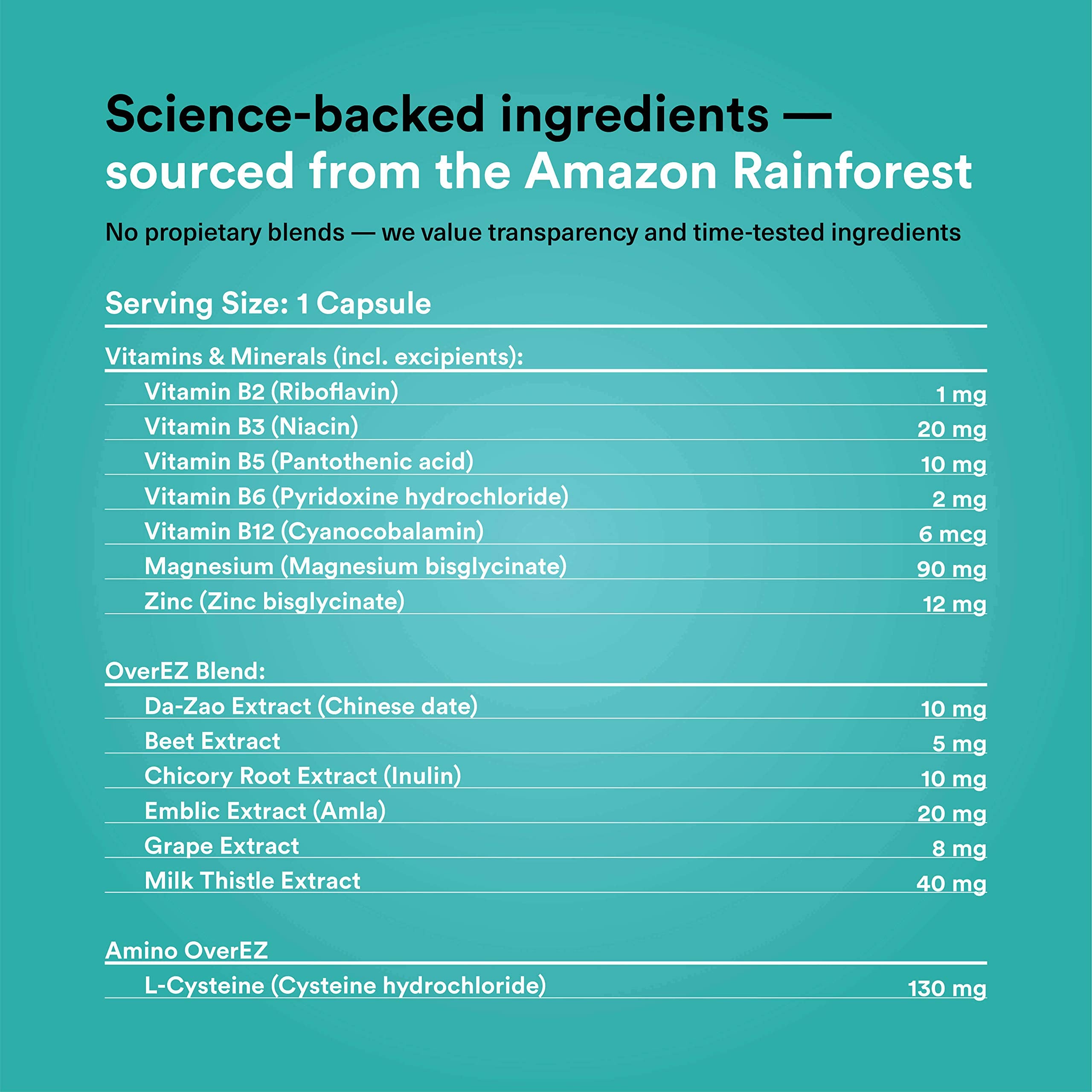 OVER EZ packaging and single-serving sachet illustrates convenient health support