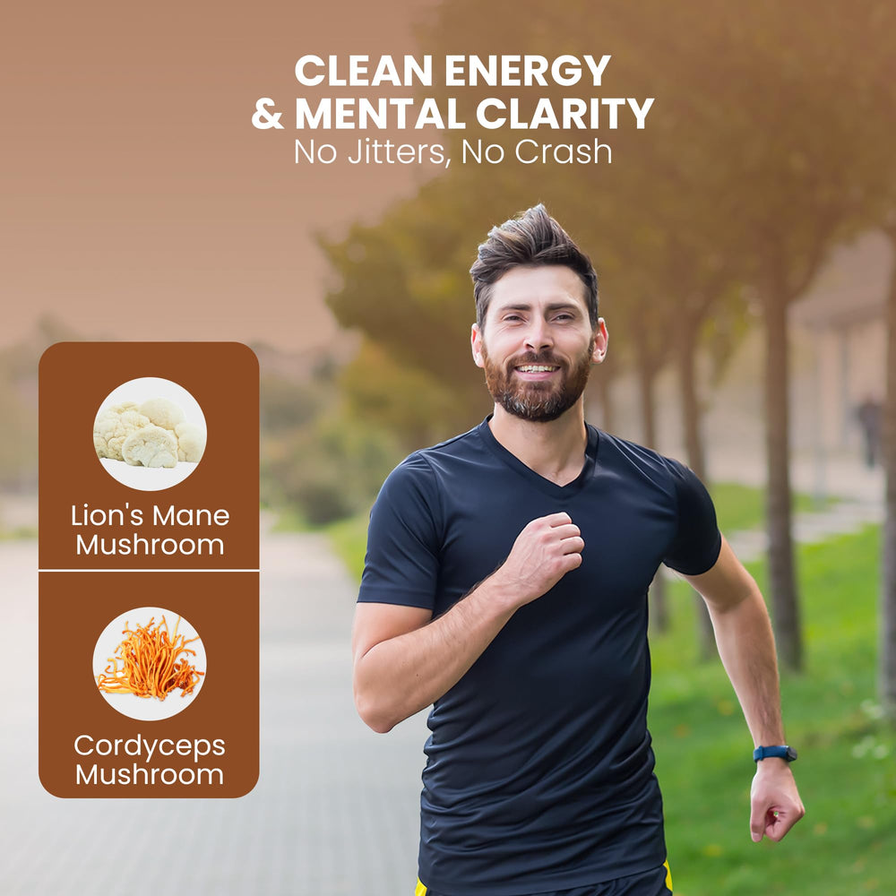 OVIA Natural 10 Mushroom Coffee packaging box signals premium, small-batch production