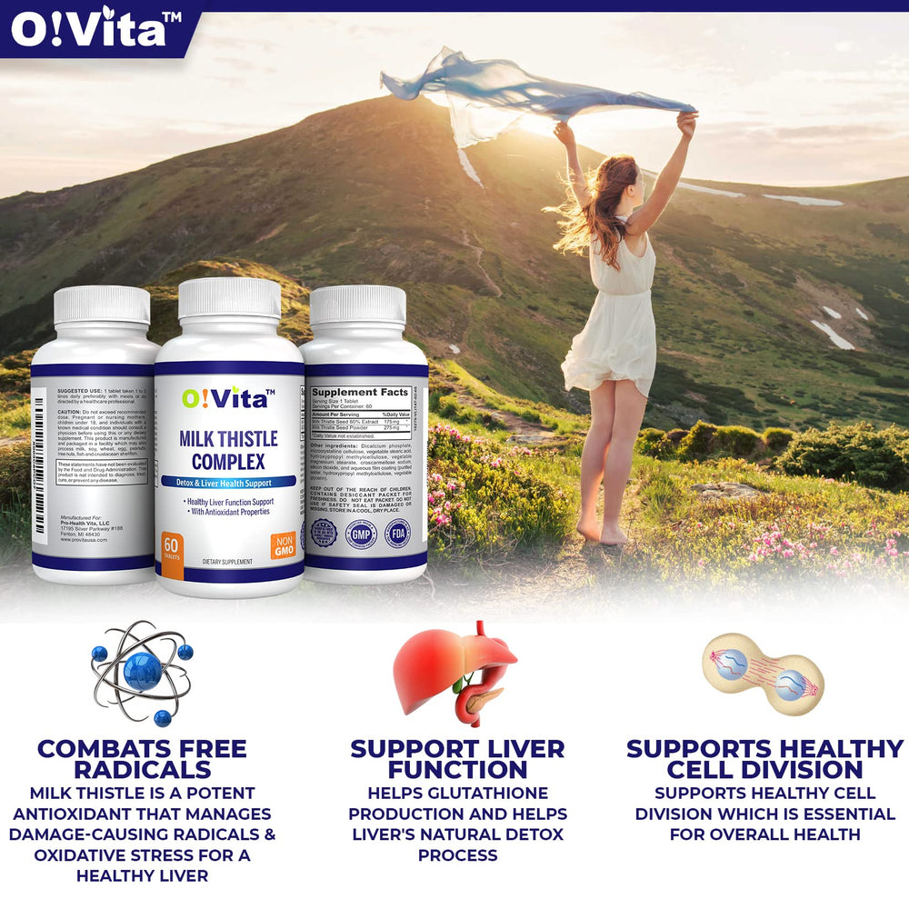 OVITA Milk Thistle Complex capsules arranged for daily liver support