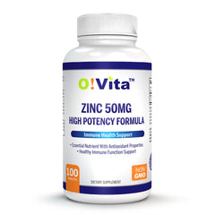 O!VITA Zinc 50mg bottle front view for daily immune support.