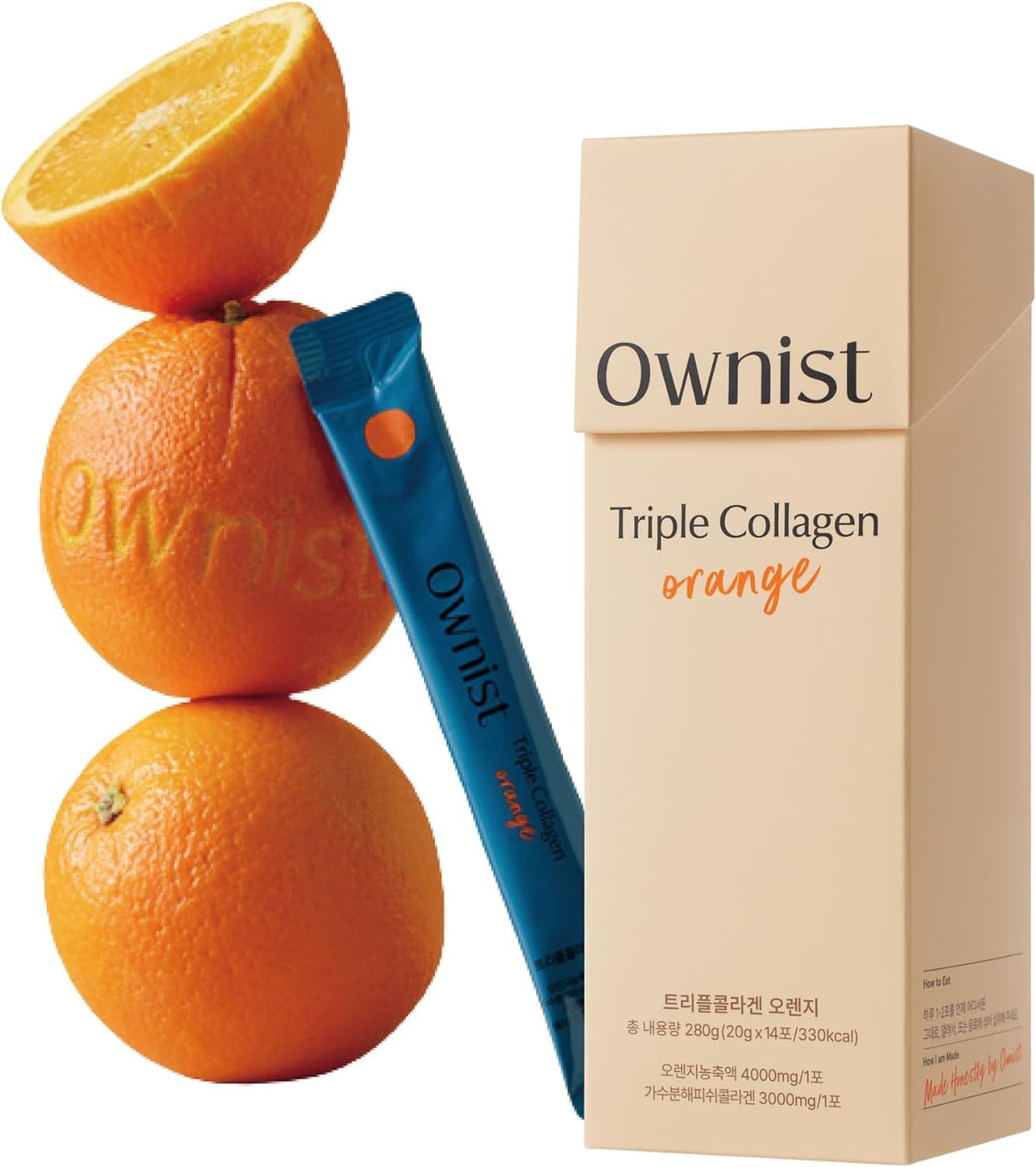 Ownist Triple Collagen liquid packets on-the-go: convenient travel packs for busy days.