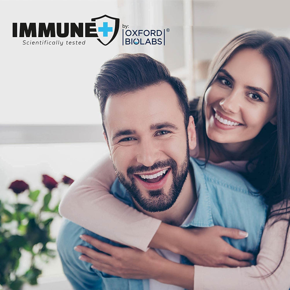 Oxford Biolabs ImmunePlus dosage scene suggesting easy daily use.
