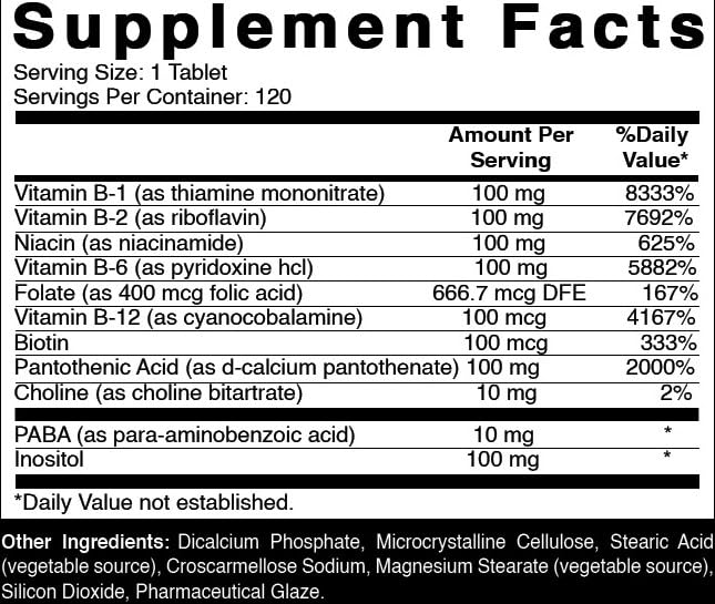 Oxify B-100 Complex capsules closeup highlighting the B vitamin blend for daily balance.