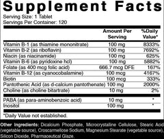 Oxify B-100 Complex capsules closeup highlighting the B vitamin blend for daily balance.