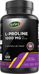 Oxify L-Proline 1000mg bottle supporting joints and connective tissue