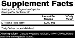 Close-up of Oxify L-Proline capsules highlighting high potency