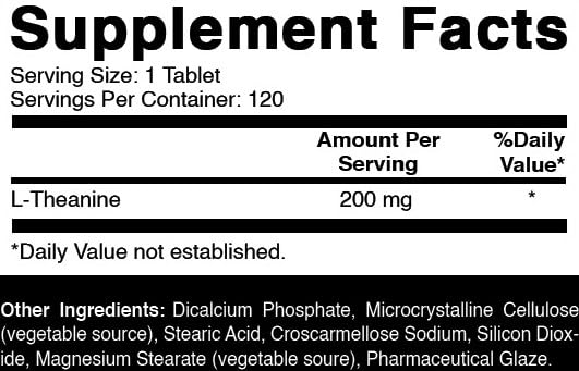 Oxify L-Theanine tablet close-up highlights compact, easy-to-take form.