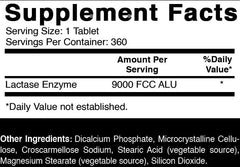 Oxify Lactase Enzyme 9000 tablets close up highlighting high strength enzyme