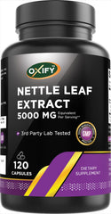 Oxify nettle leaf extract 5000mg bottle for gluten-free daily wellness option