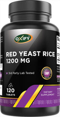 Oxify Red Yeast Rice bottle front, a convenient daily wellness companion.
