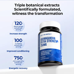 OxyEnergy Ashwagandha 750 mg label highlights potent extract