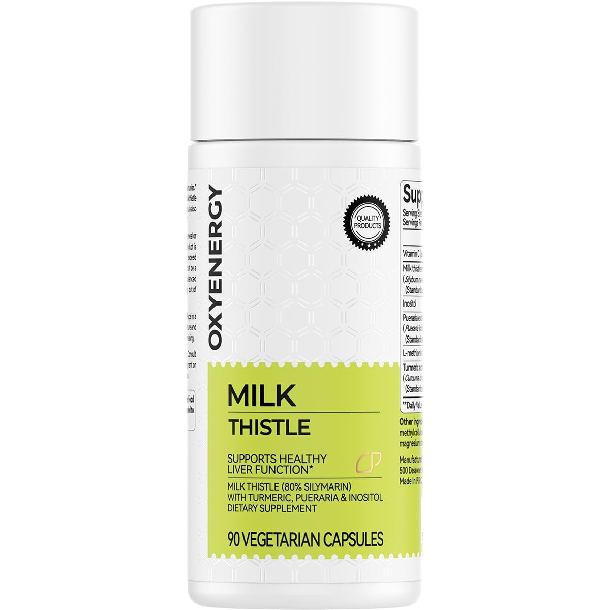 OxyEnergy milk thistle 300mg bottle for daily liver support.