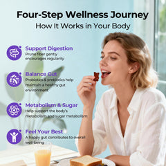 Two gummies ready to chew as part of a daily wellness routine
