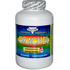 OXYLIFE Orachel-Cardio bottle with 180 vegan capsules for daily wellness on the go.