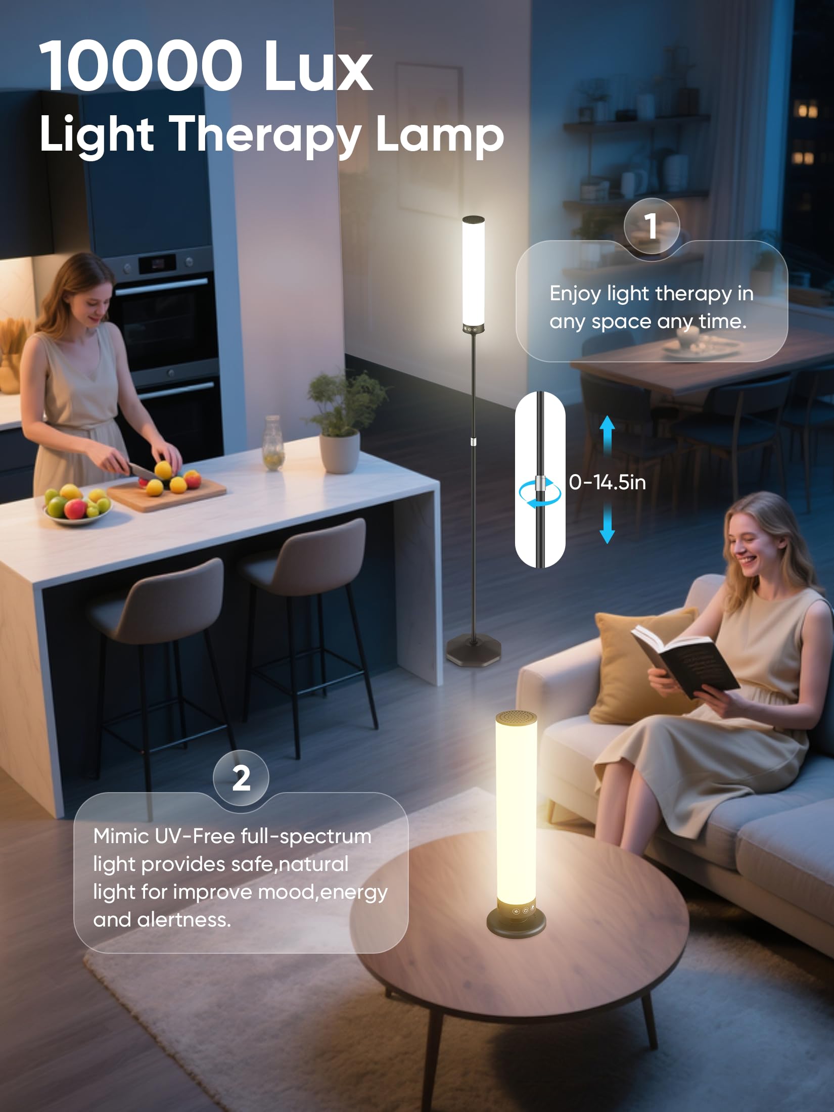 OYADISIIOP light therapy lamp 2-in-1 pedestal-tabletop design for versatile placement