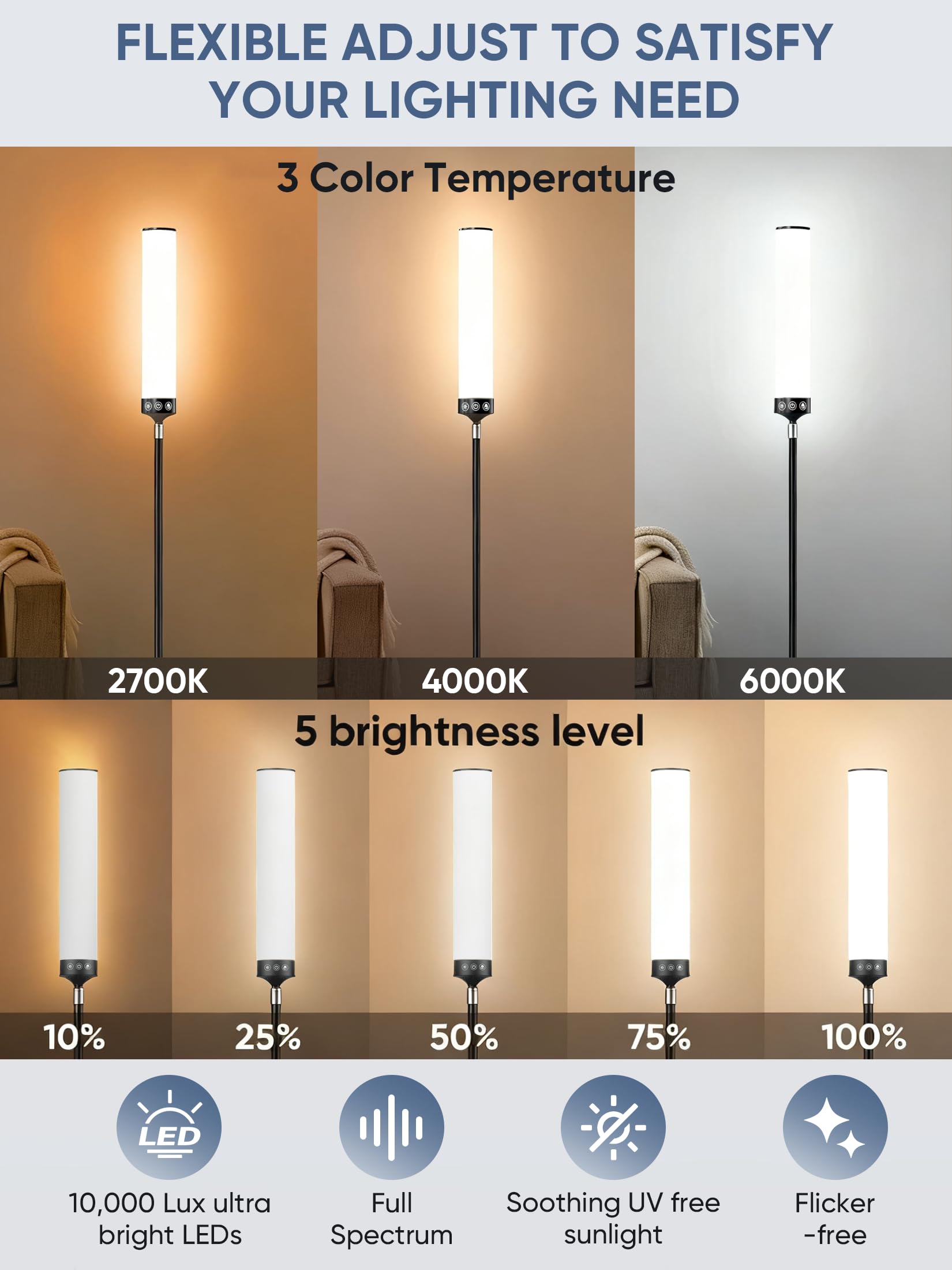 OYADISIIOP light-therapy lamp adjustable brightness for energy routines