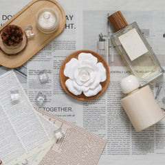 Diffuser on a desk in an office setting for a relaxing atmosphere