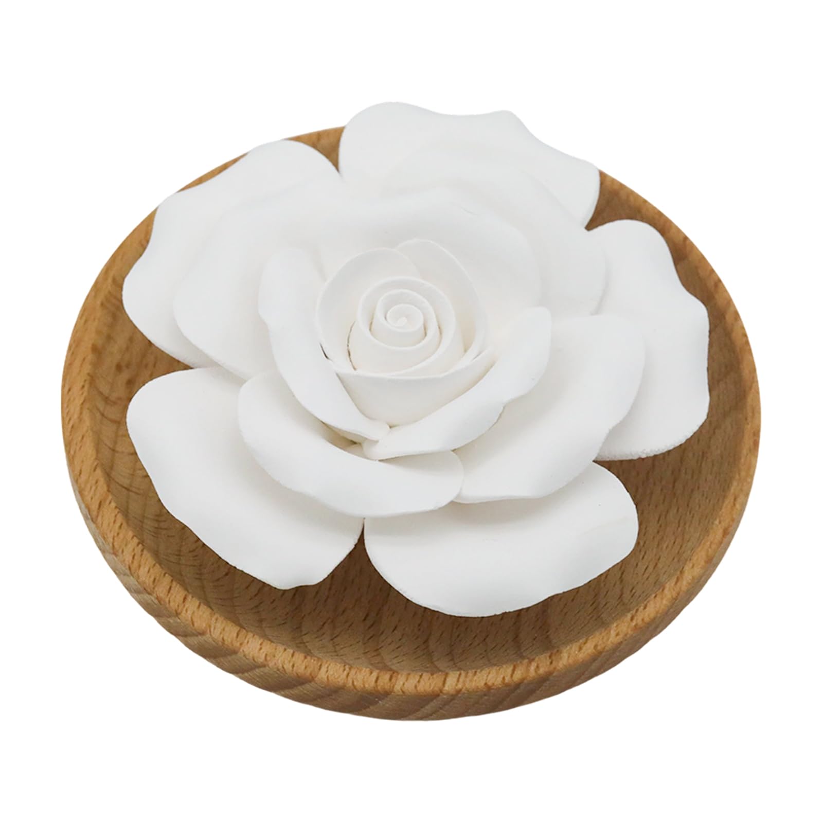 OYWOBET handmade rose ceramic diffuser on pallet for a calming desk scent