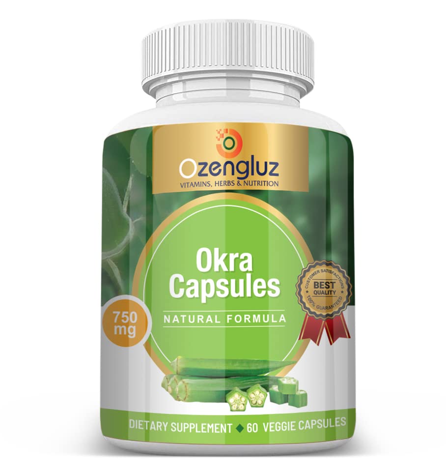 Ozengluz Okra Capsules bottle shows natural wellness and clear labeling