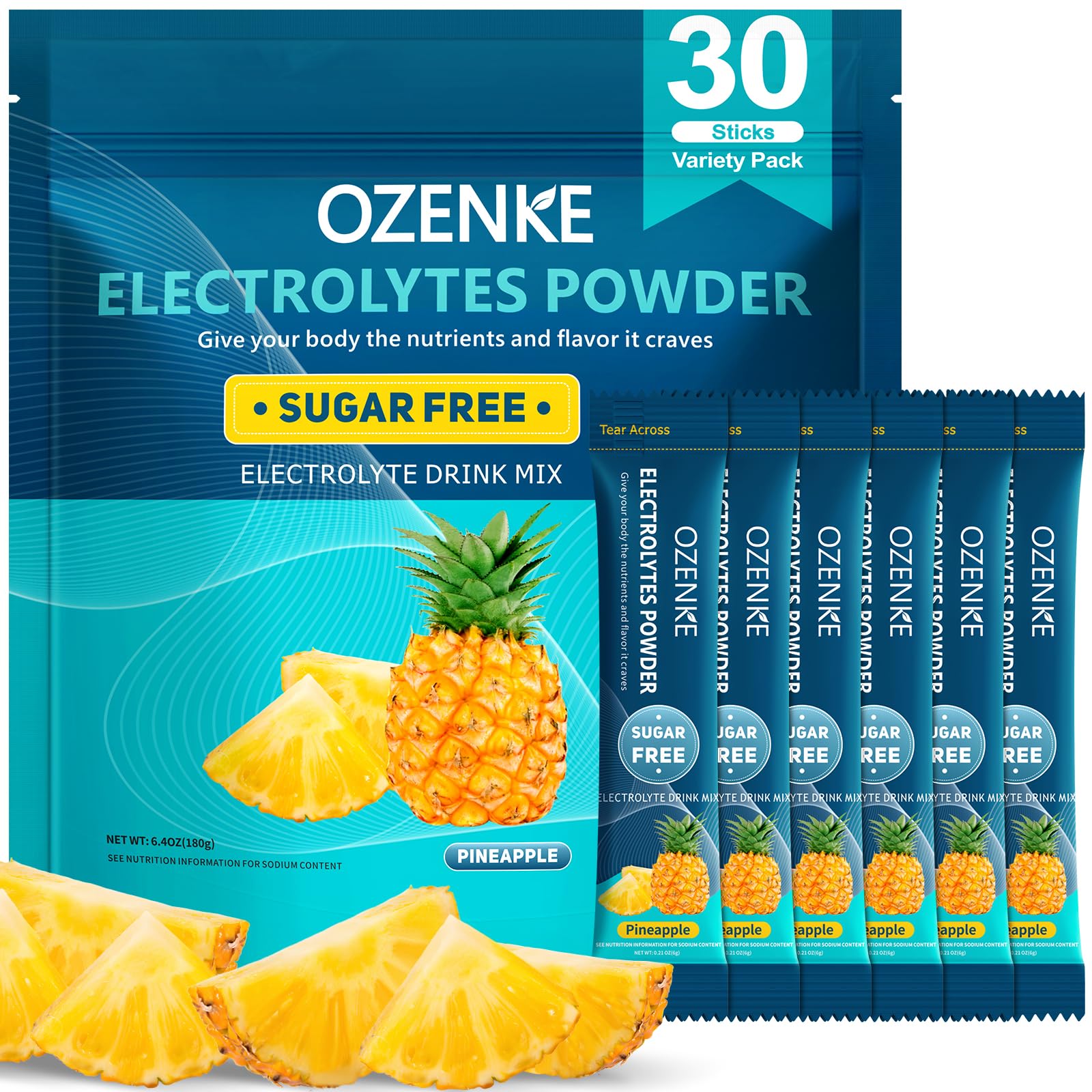 OZENKE electrolytes front packaging for quick recognition and portability.