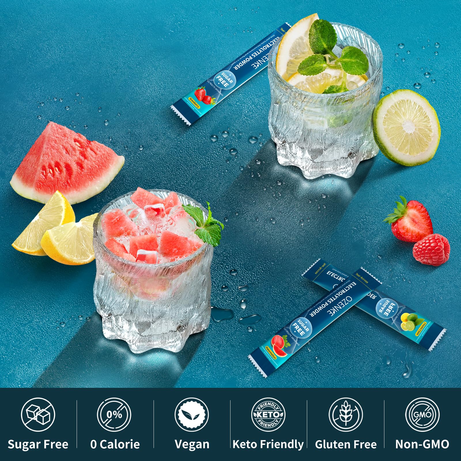 OZENKE electrolytes stick strawberry for travel hydration and easy refreshment.