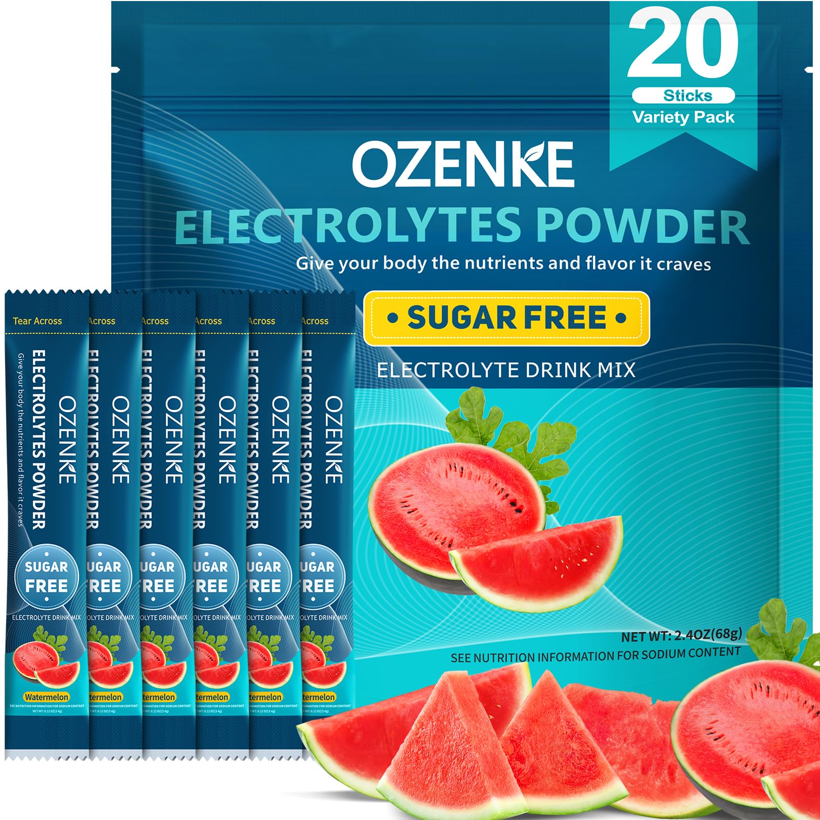 OZENKE electrolytes watermelon stick pack ready for on-the-go hydration