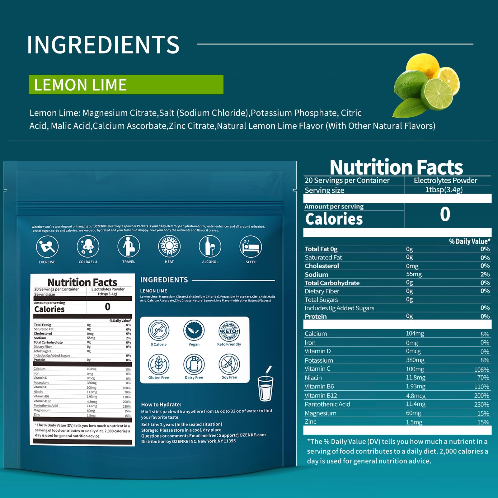 OZENKE watermelon electrolyte packet ideal for workouts