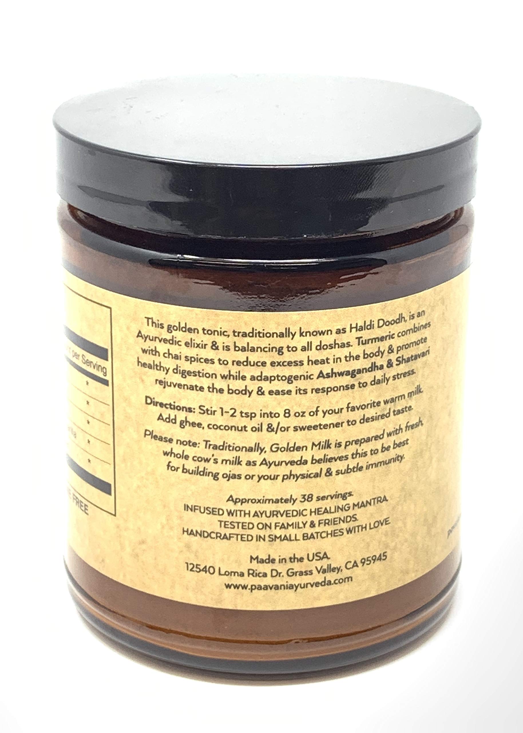 PAAVANI Golden Milk-ashwagandha blend showcases a comforting evening ritual.