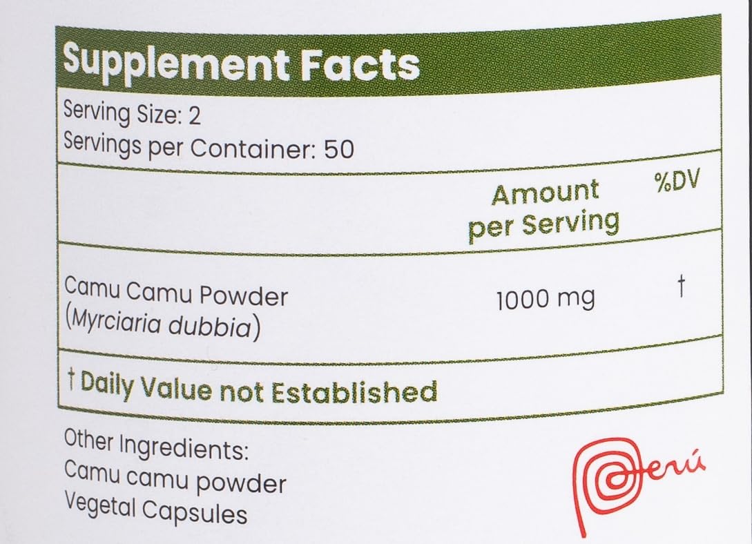 Pacha Camu Camu capsules closeup of vegan capsules rich in natural vitamin C