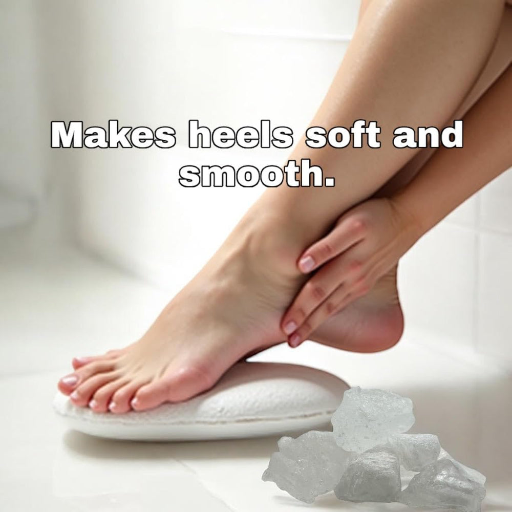 Pachamama Essentials alum stone demonstrated for small cuts and gentle care