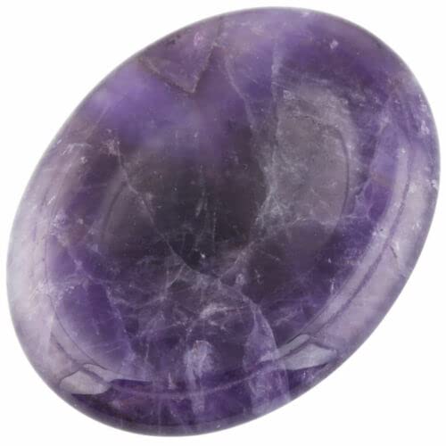 Pachamama Essentials amethyst worry stone, oval palm stone for calm energy and mindful focus