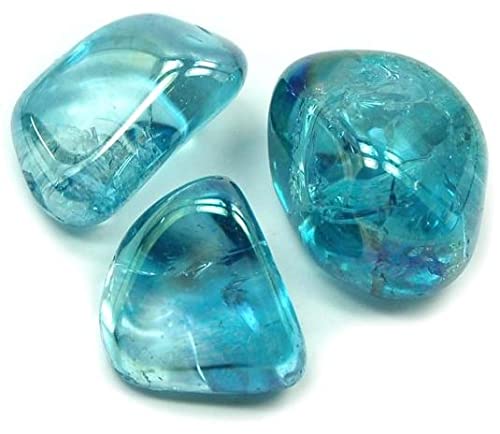 Pachamama Essentials Aqua Aura Quartz stone in hand for personal meditation and chakra work