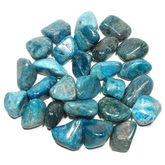 Pachamama Essentials Blue Apatite closeup highlights vibrant color and motivational energy.