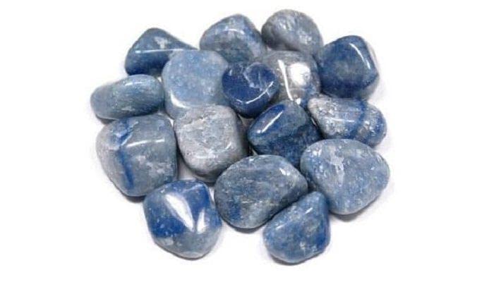 Pachamama Essentials Blue Quartz Tumbled close view highlighting clarity and communication symbolism