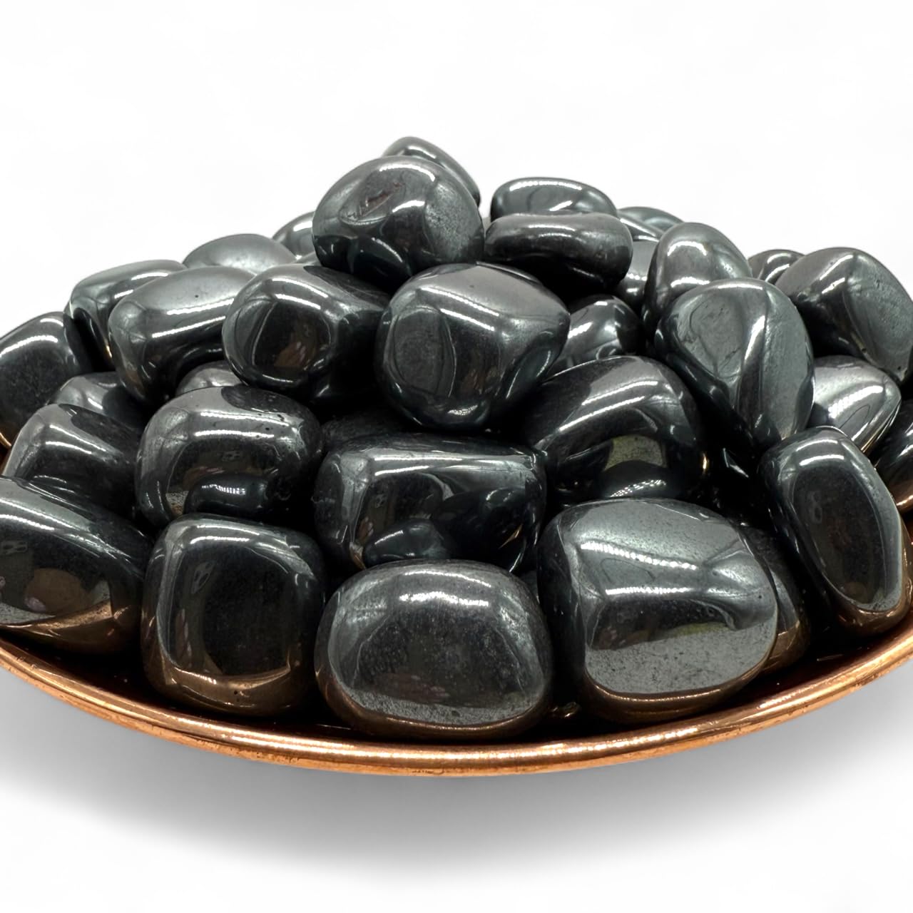 Pachamama Essentials hematite tumbled stone pack for restful sleep and clarity.