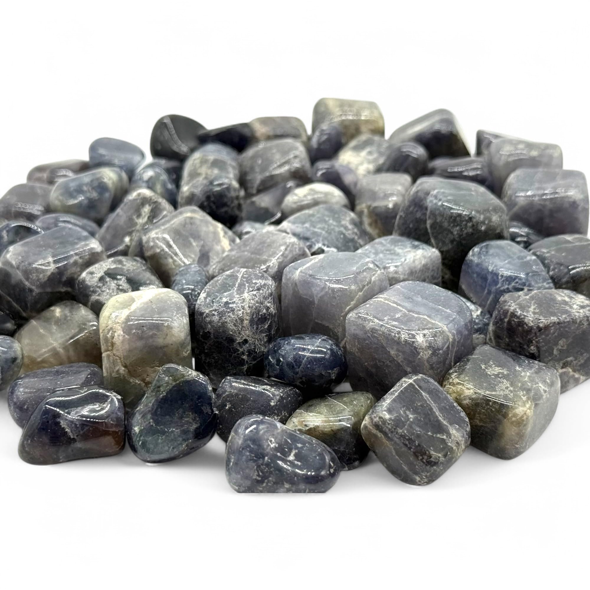 Pachamama Essentials Iolite tumbled stones active auric field during meditation.