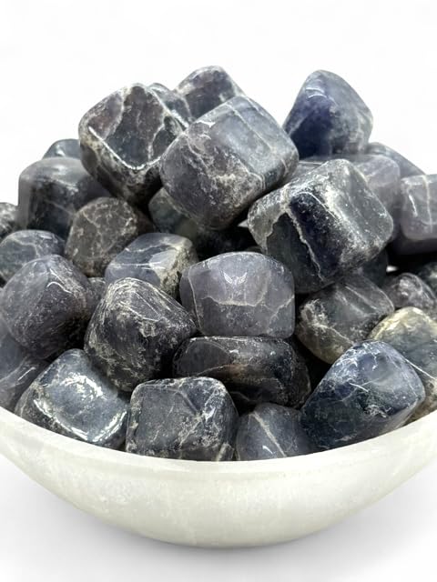 Pachamama Essentials Iolite tumbled stone enhances intuition and decision clarity.