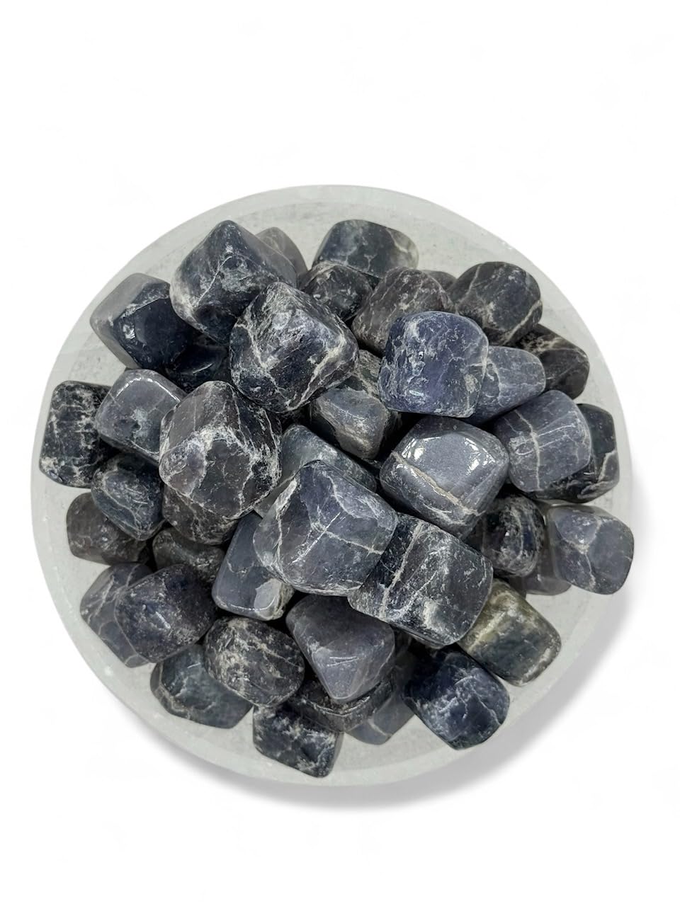 Pachamama Essentials Iolite tumbled stone stimulates Third Eye for inner perspective.