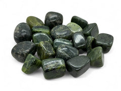 Pachamama Essentials jade-nephrite tumbled stone 20-25mm aids heart chakra balance and grounding.
