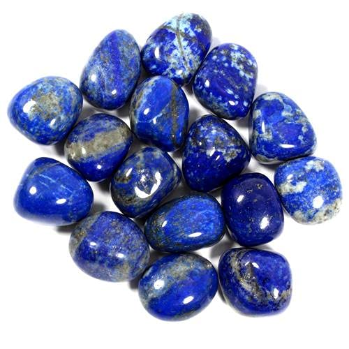 Pachamama Essentials Lapis Lazuli closeup showing blue with pyrite shimmer for focus.