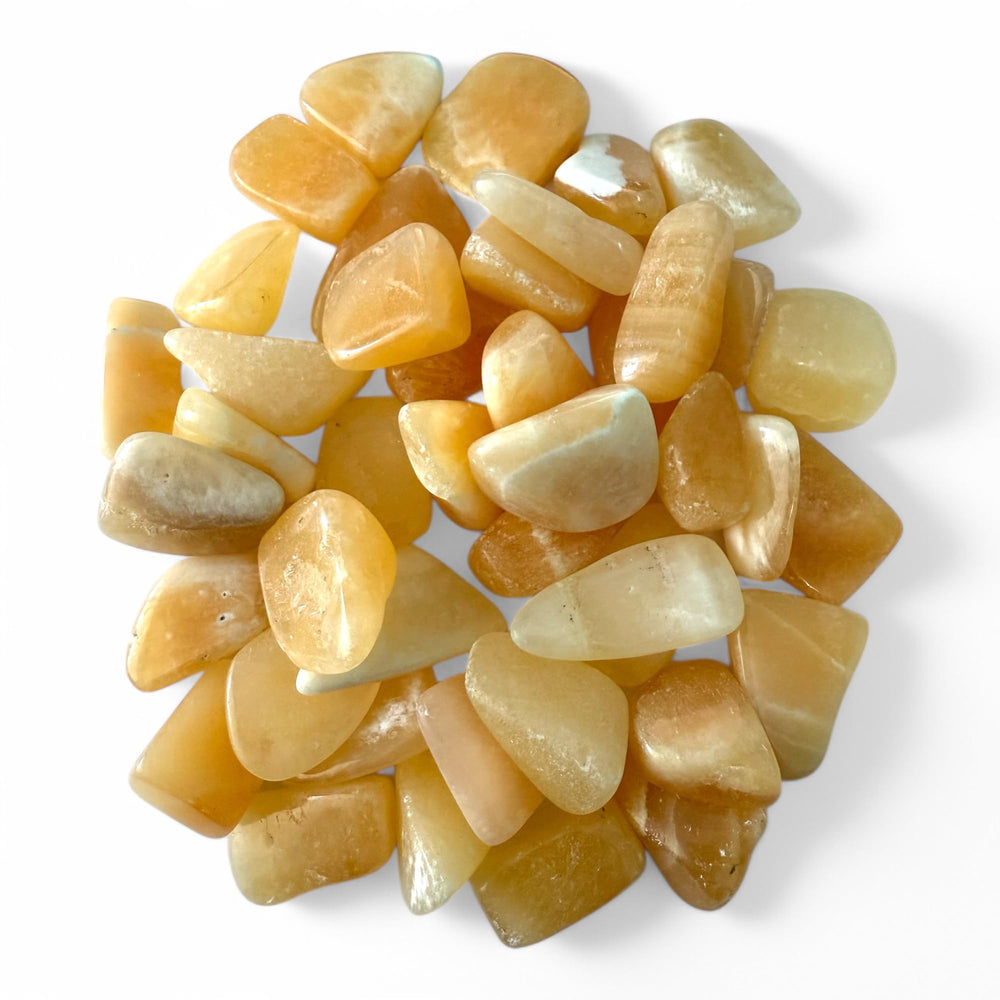 Pachamama Essentials Orange Calcite closeup glow enhancing mood and emotional balance.