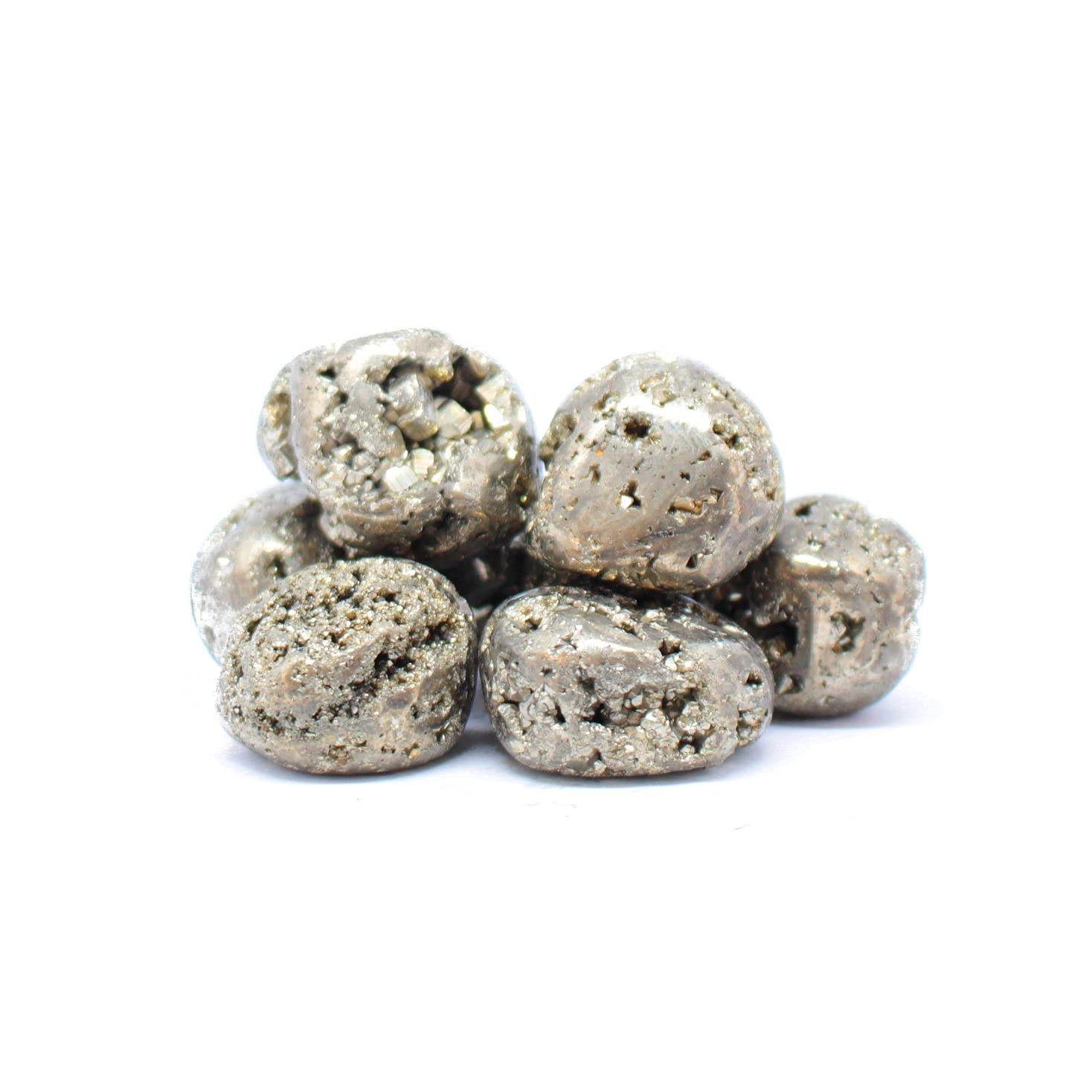 Pachamama Essentials pyrite tumbled stone pack for energy shielding and abundance.