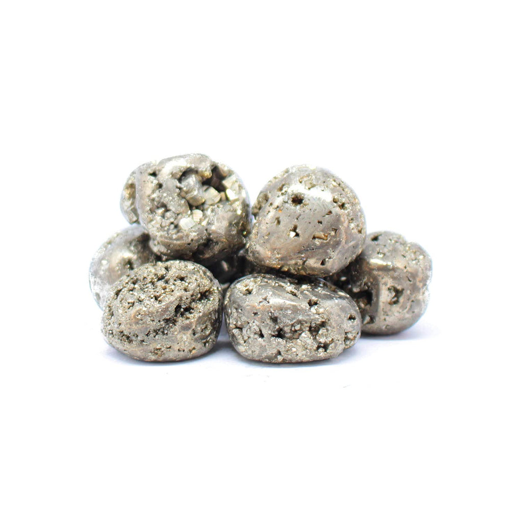 Pachamama Essentials pyrite tumbled stone pack for energy shielding and abundance.